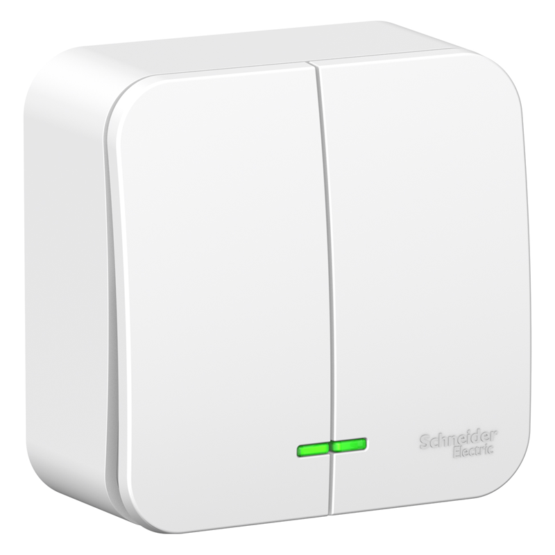 Выключатель Systeme Electric 2-кл. ОП Blanca 10А IP20 (сх. 5) 250В с металлич. пластиной бел. SE BLNVA105021