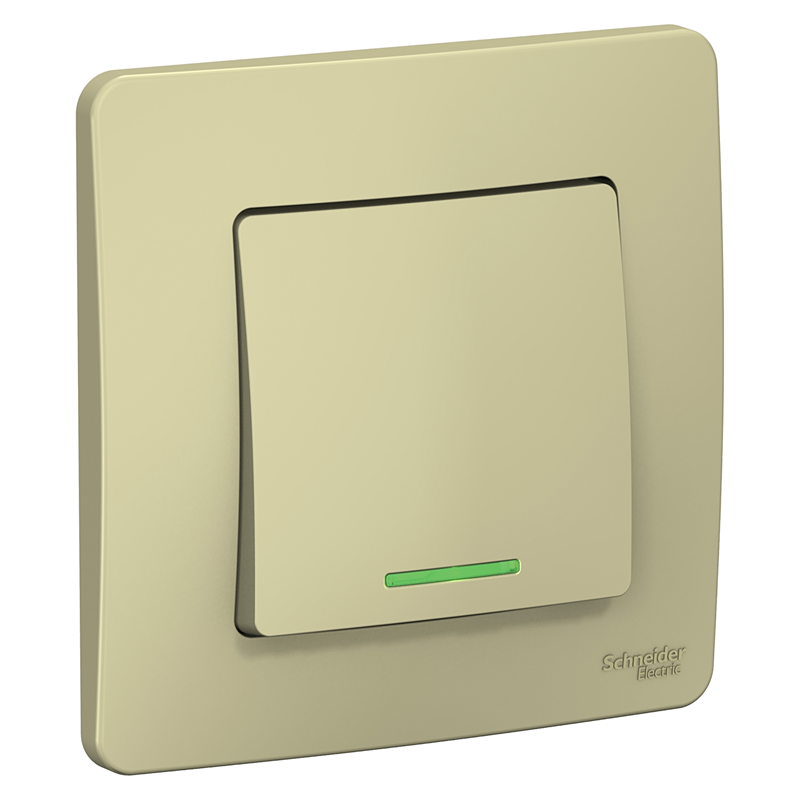 Выключатель Systeme Electric 1-кл. СП Blanca 10А IP20 (сх. 1) 250В с подсветкой беж. SE BLNVS010117
