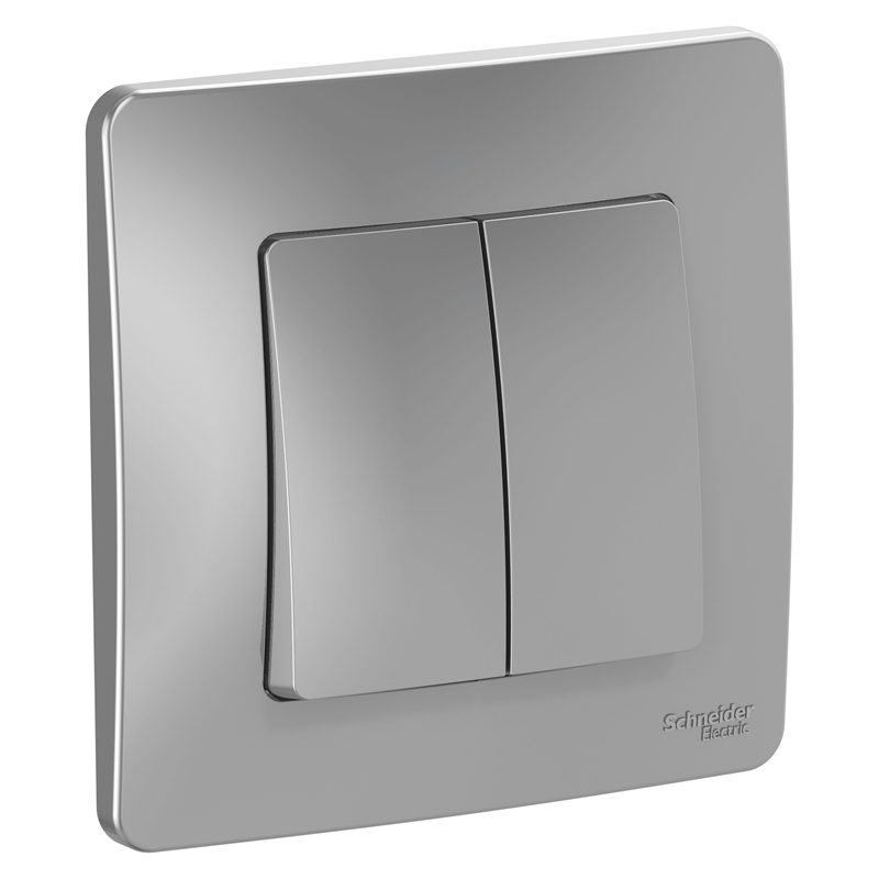 Выключатель Systeme Electric 2-кл. СП Blanca 10А IP20 (сх. 5) 250В алюм. SE BLNVS010503
