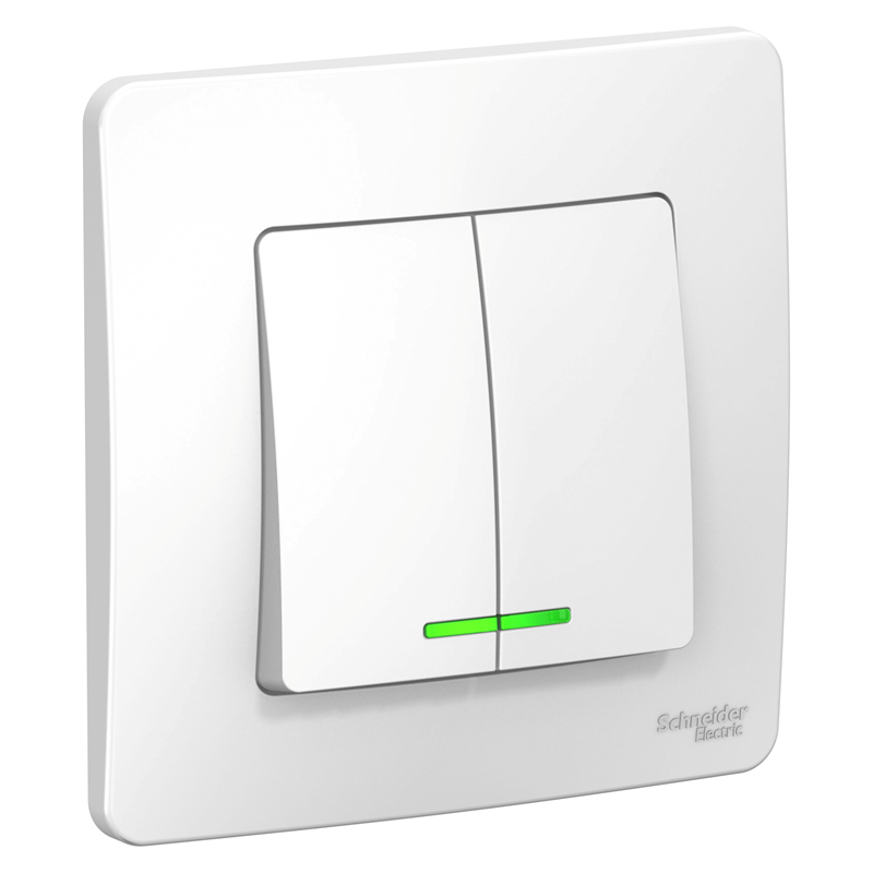 Выключатель Systeme Electric 2-кл. СП Blanca 10А IP20 (сх. 5) 250В с подсветкой бел. SE BLNVS010511 купить с доставкой по РФ