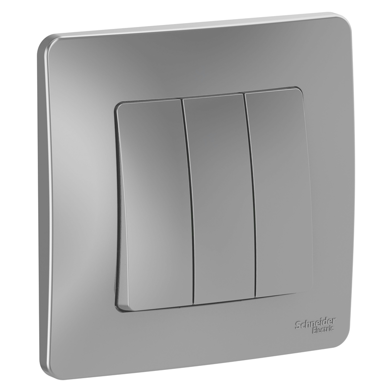 Выключатель Systeme Electric 3-кл. СП Blanca 10А IP20 (сх. 1+1+1) 250В алюм. SE BLNVS100503