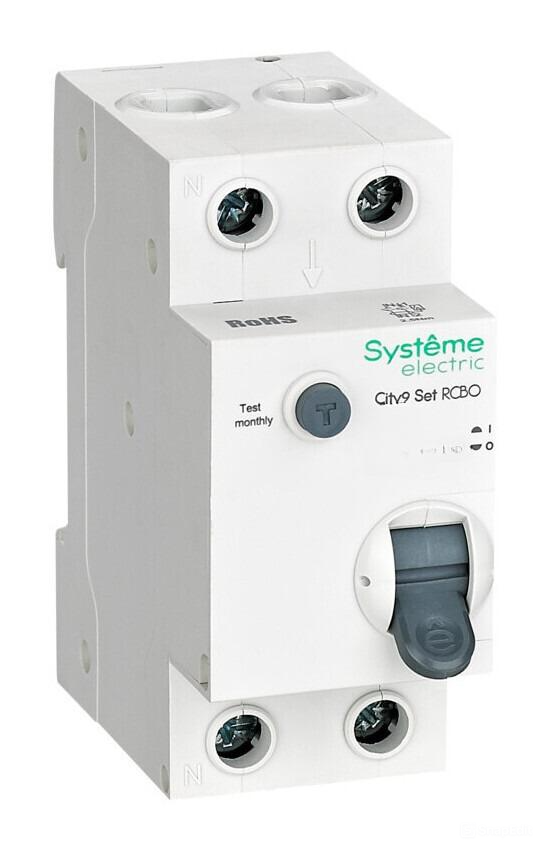 Автоматический выключатель диф. тока Systeme Electric City9 Set 1P+N С 10А 6kA 10мА Тип-A 230В купить с доставкой по РФ