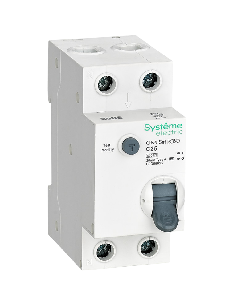 Выключатель автоматический дифференциального тока Systeme Electric (АВДТ) 1P+N С 25А 6kA 30мА Тип-A 230В City9 Set
