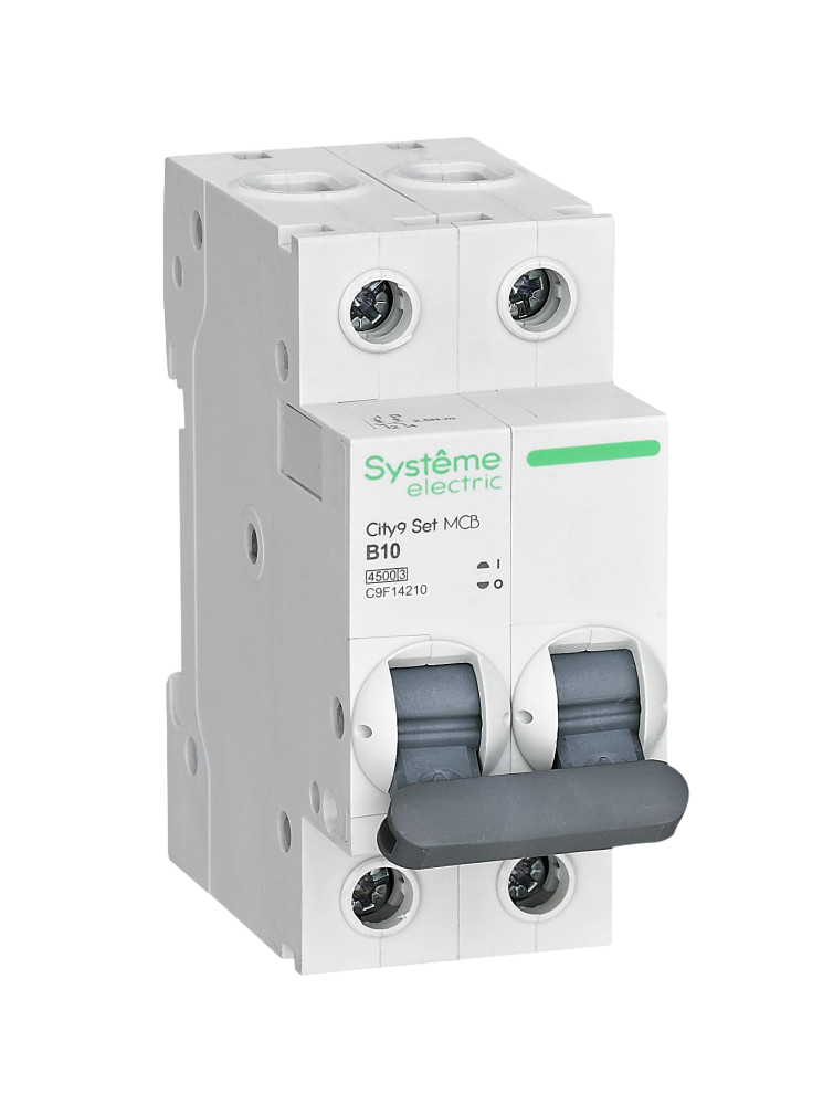 Выключатель автоматический модульный Systeme Electric 2п B 10А 4.5кА City9 Set 230В купить с доставкой по РФ