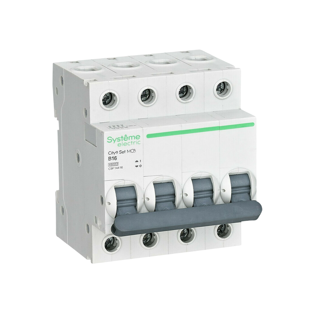 Автоматический выключатель Systeme Electric City9 Set B 16А 4P 4.5kA 400В купить с доставкой по РФ