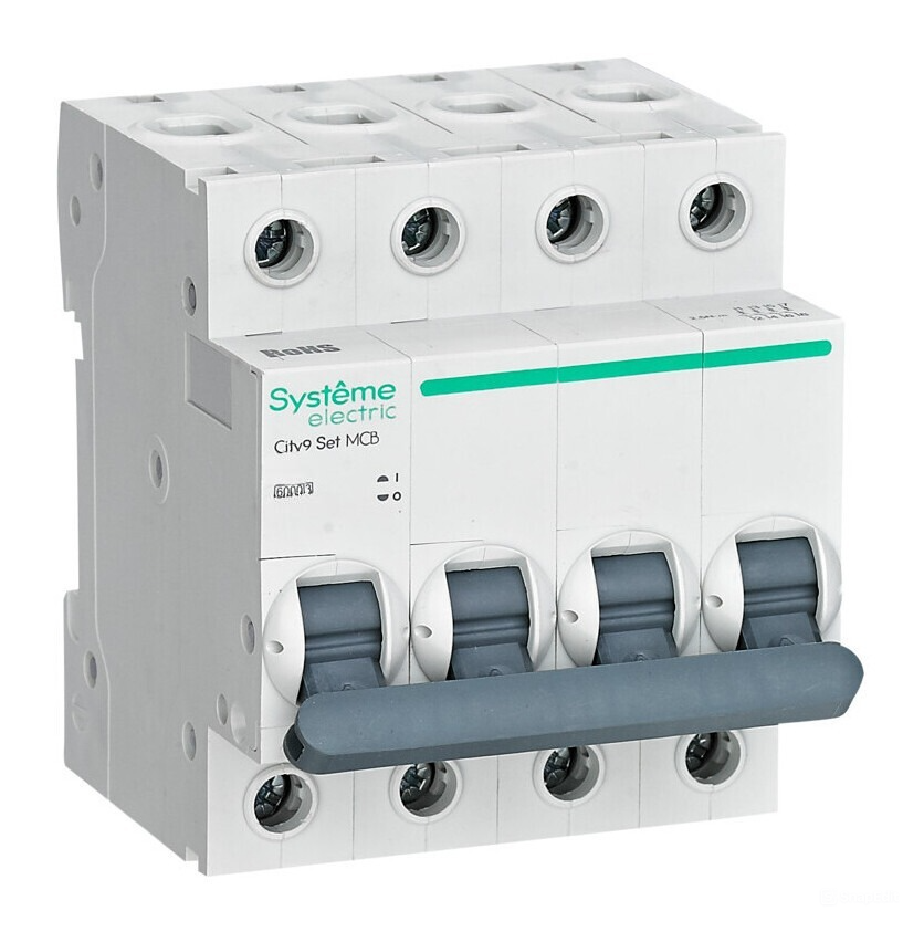 Автоматический выключатель Systeme Electric City9 Set B 6А 4P 6kA 400В купить с доставкой по РФ