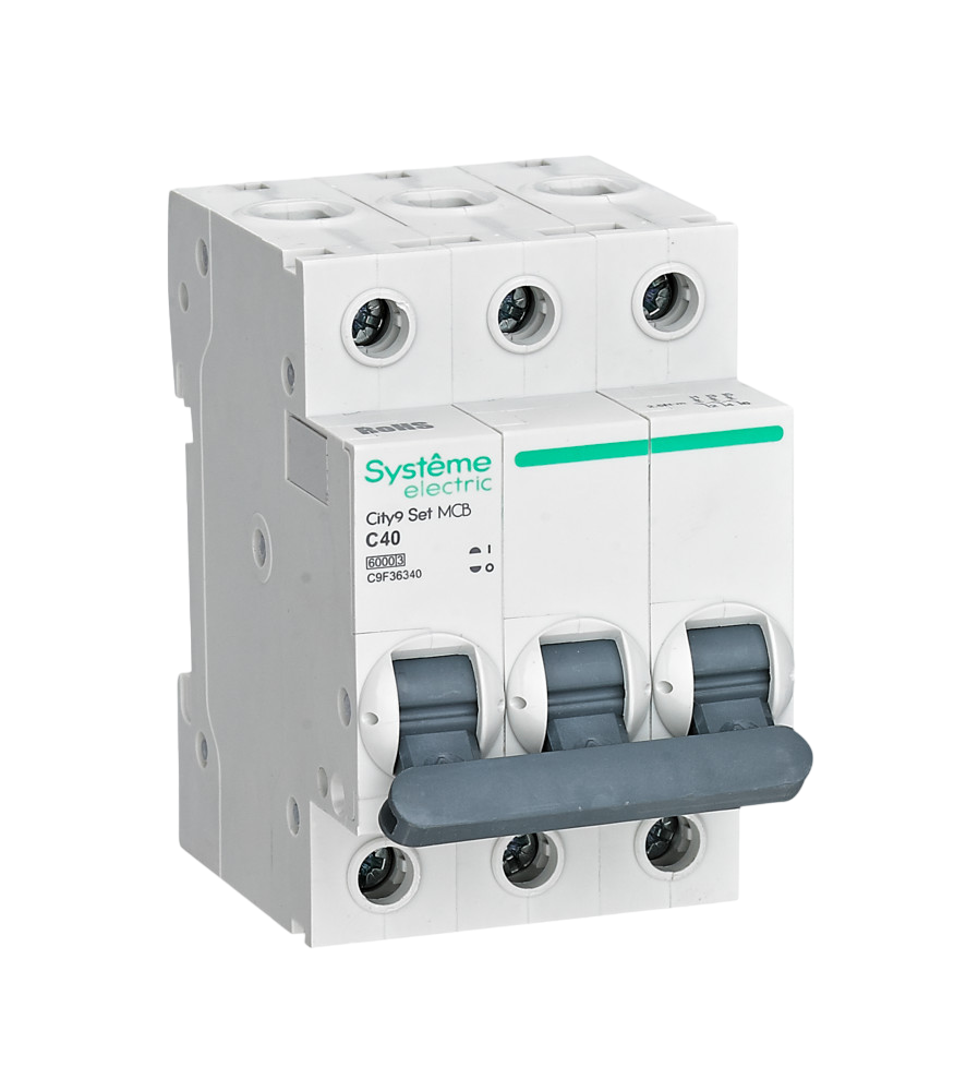 Выключатель автоматический трехполюсный (АВ) Systeme Electric С 40А 3P 6kA 400В City9 Set купить с доставкой по РФ