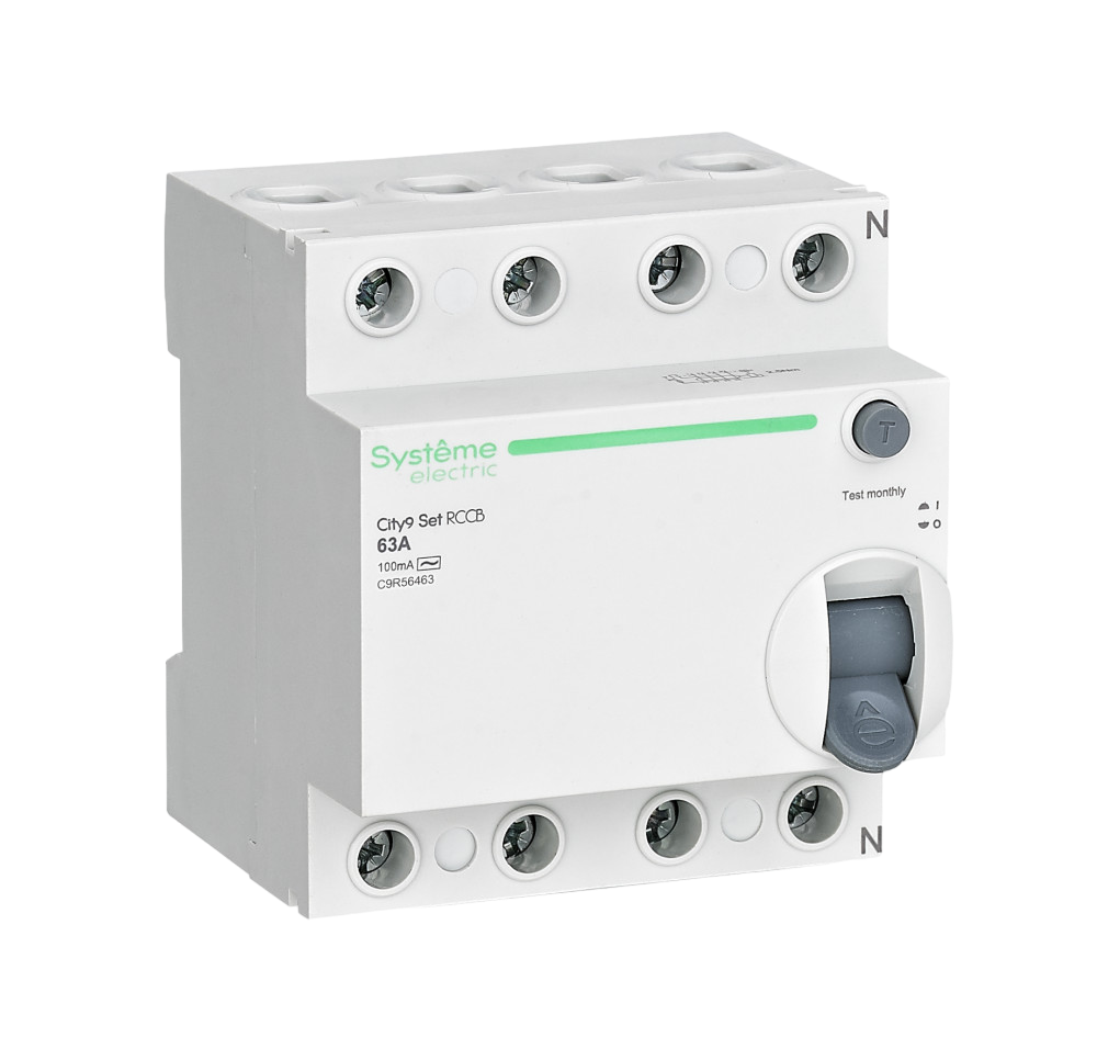 Выключатель дифференциального тока Systeme Electric (УЗО) 4п 63А 100мА тип AC City9 Set 400В