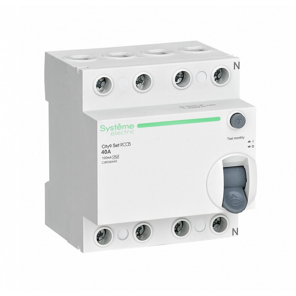 Выключатель дифференциального тока Systeme Electric (УЗО) 4п 40А 100мА тип AC City9 Set 400В