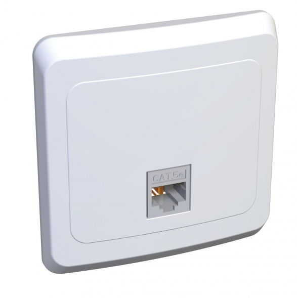 Розетка компьютерная 1-м СП Этюд RJ45 кат.5E бел. SE KOMC-001B купить с доставкой по РФ