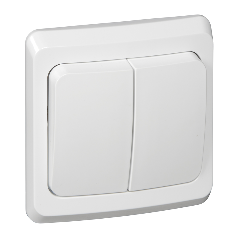 Выключатель Systeme Electric 2-кл. СП Этюд 10А IP20 бел. SE BC10-002B