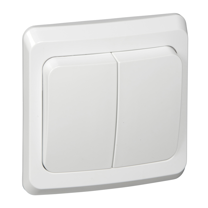 Выключатель Systeme Electric 2-кл. СП Этюд 10А IP20 с подсветкой бел. SE BC10-006B