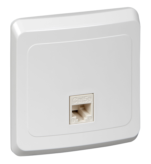 Розетка компьютерная Systeme Electric ЭТЮД RJ45 категория 5 белая
