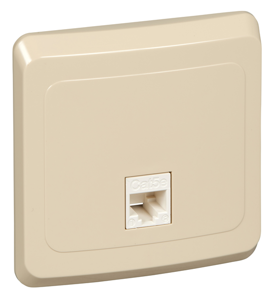 Розетка компьютерная Systeme Electric ЭТЮД RJ45 категория 5 бежевая