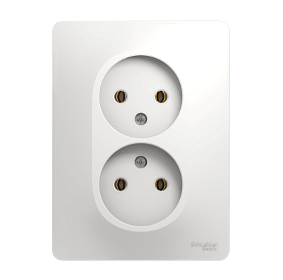 Розетка Systeme Electric 2-м СП Glossa 16А IP20 без заземления белый