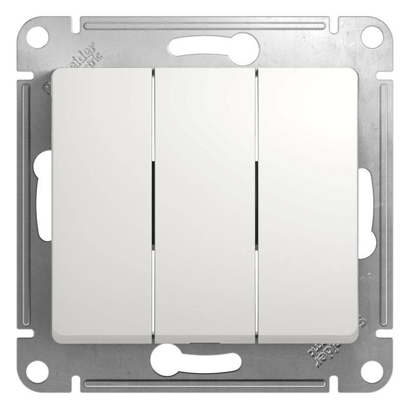 Выключатель Systeme Electric 3-кл. СП Glossa 10А IP20 (сх. 1+1+1) 10AX механизм бел. SE GSL000131