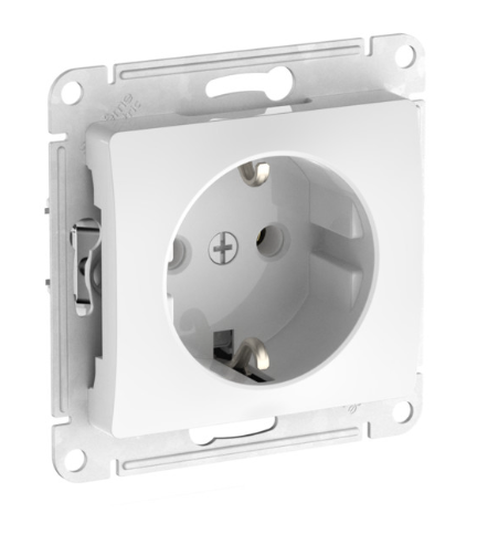Розетка с заземлением Systeme Electric GLOSSA, 16А, мех., быстрозажим. клем., БЕЛЫЙ