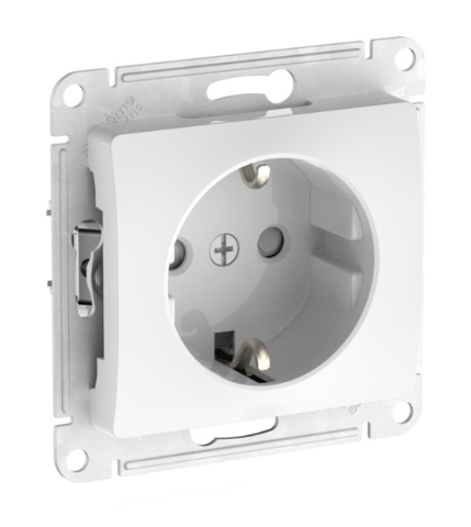 Розетка с заземлением со шторками Systeme Electric GLOSSA, 16А, быстрозажимные клеммы, БЕЛЫЙ