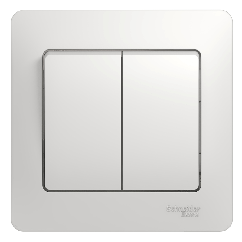 Выключатель Systeme Electric 2-кл. СП Glossa 10А IP20 (сх. 5) 10AX в сборе бел. SE GSL000152