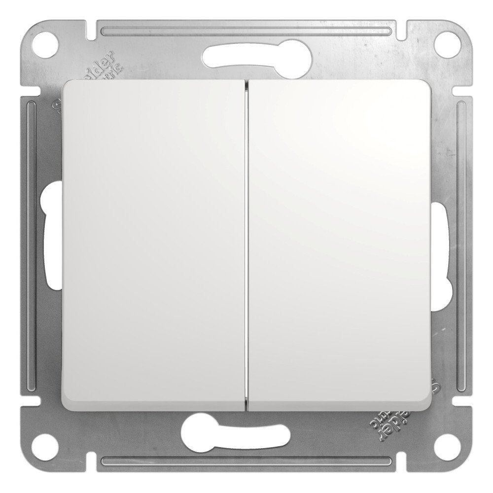 Выключатель Systeme Electric GLOSSA PRO 2-клавишный, сх.6/2, 10АХ, механизм, БЕЛЫЙ