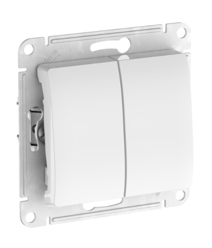 2-клавишный ПЕРЕКЛЮЧАТЕЛЬ Systeme Electric GLOSSA , сх.6/2, 10АХ, быстрозажимные клеммы, БЕЛЫЙ