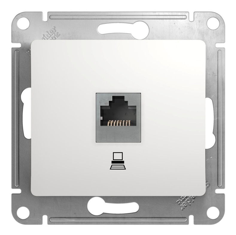 Розетка Systeme Electric GLOSSA PRO компьютерная RJ45 кат.5E, механизм, белый