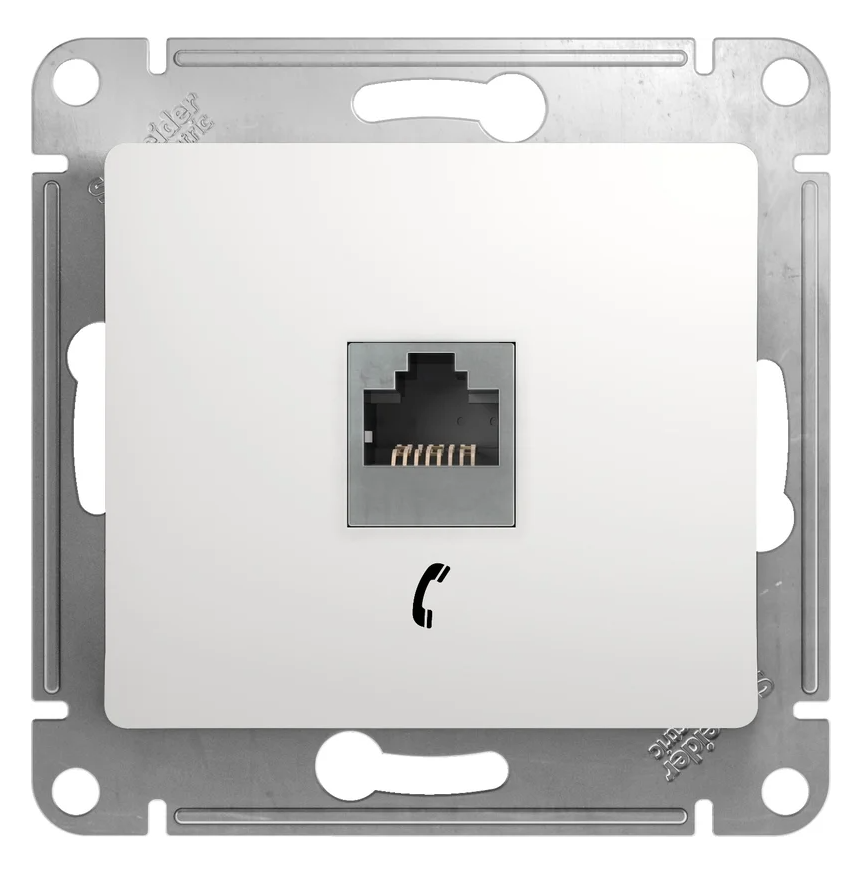Розетка телефонная Systeme Electric GLOSSA RJ11 в рамку белая