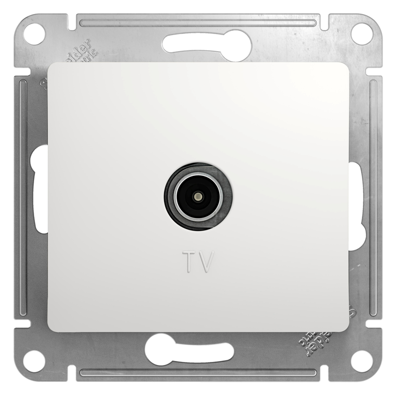 Розетка телевизионная Systeme Electric GLOSSA TV одиночная в рамку 1дБ белая