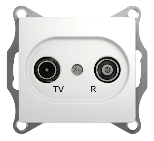 Розетка Systeme Electric GLOSSA TV-R одиночная 1DB белый в рамку