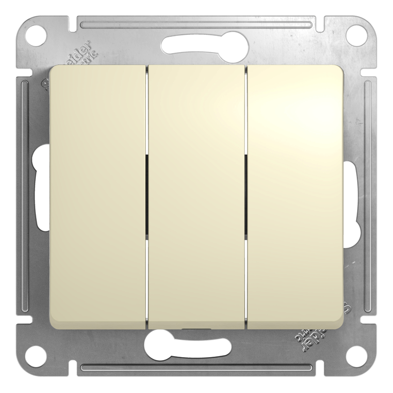 Выключатель Systeme Electric 3-кл. СП Glossa 10А IP20 (сх. 1+1+1) 10AX механизм беж. SE GSL000231 купить с доставкой по РФ