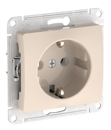 Розетка с заземлением Systeme Electric GLOSSA, 16А, мех., быстрозажим. клем., БЕЖЕВЫЙ