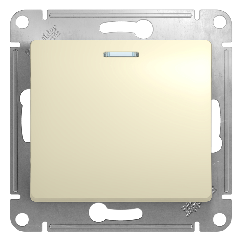 Переключатель проходной Systeme Electric 1-кл. СП Glossa 10А IP20 (сх. 6а) 10AX с подсветкой механизм беж. SE GSL000263