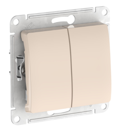2-клавишный ПЕРЕКЛЮЧАТЕЛЬ Systeme Electric GLOSSA , сх.6/2, 10АХ, быстрозажимные клеммы, БЕЖЕВЫЙ