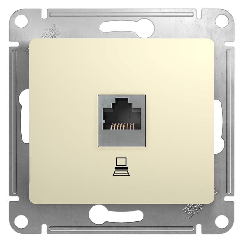Розетка компьютерная Systeme Electric GLOSSA RJ45 категория 5е в рамку бежевая