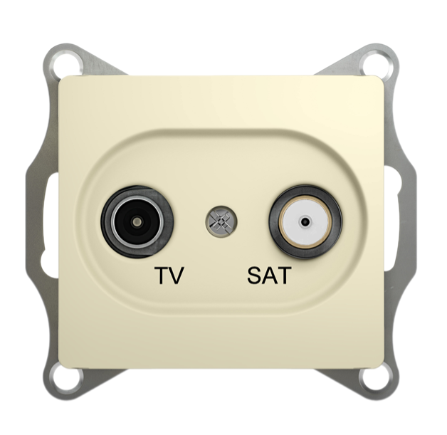 Розетка телевизионная Systeme Electric GLOSSA TV-SAT одиночная в рамку 1дБ бежевая купить с доставкой по РФ