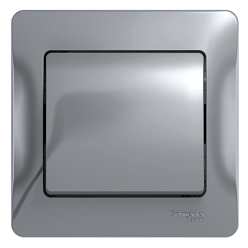 Выключатель Systeme Electric 1-кл. СП Glossa 10А IP20 (сх. 1) 10AX в сборе алюм. SE GSL000312
