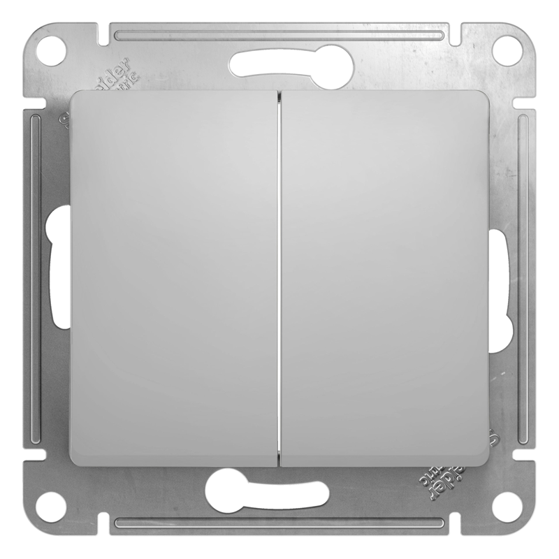Выключатель Systeme Electric 2-кл. СП Glossa 10А IP20 (сх. 5) 10AX механизм алюм. SE GSL000351