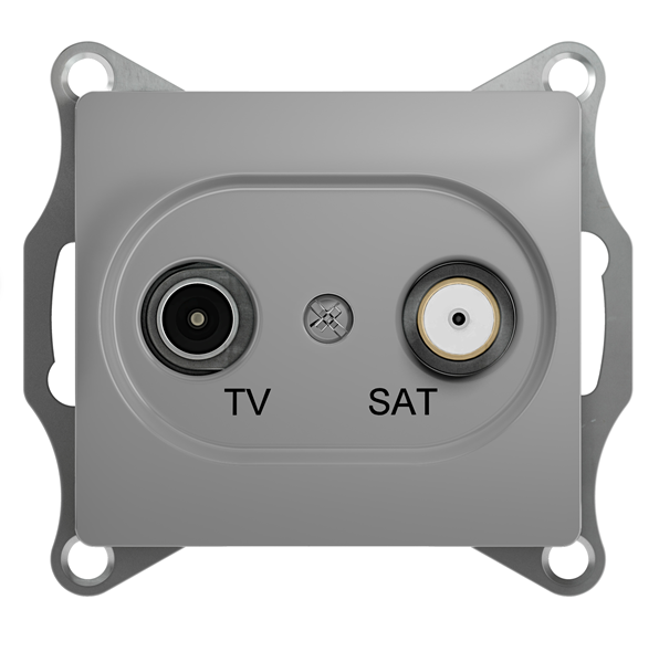 Розетка Systeme Electric TV+SAT телевизионная+спутниковая GLOSSA скрытой установки оконечная 1dB механизм алюминий
