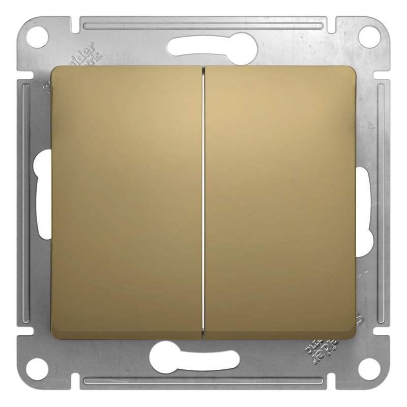 Выключатель Systeme Electric 2-кл. СП Glossa 10А IP20 (сх. 5) 10AX механизм титан SE GSL000451