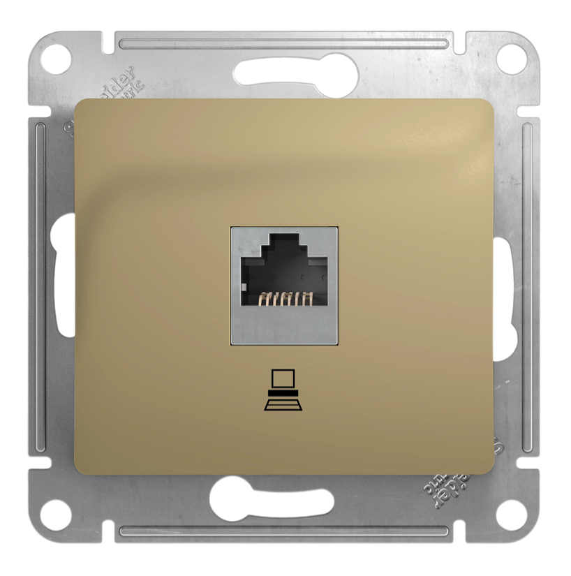 Розетка компьютерная Systeme Electric GLOSSA RJ45 категория 5е в рамку титан