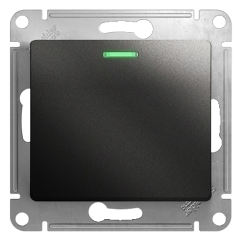 Выключатель Systeme Electric 1-кл. СП Glossa 10А IP20 (сх. 1а) 10AX с подсветкой механизм антрацит SE GSL000713