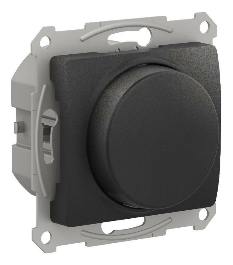 Светорегулятор (диммер) повор-нажим Systeme Electric GLOSSA, LED, RC, 400Вт, мех., антрацит