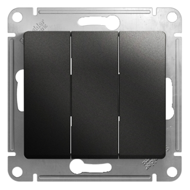 Выключатель Systeme Electric 3-кл. СП Glossa 10А IP20 (сх. 1+1+1) 10AX механизм антрацит SE GSL000731