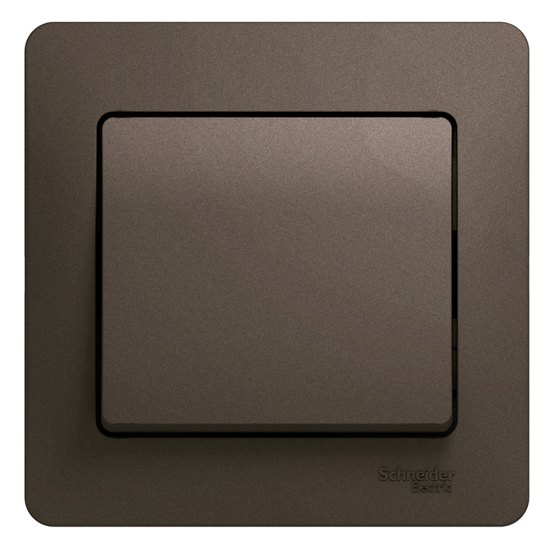 Выключатель Systeme Electric 1-кл. СП Glossa 10А IP20 (сх. 1) 10AX в сборе шоколад. SE GSL000812