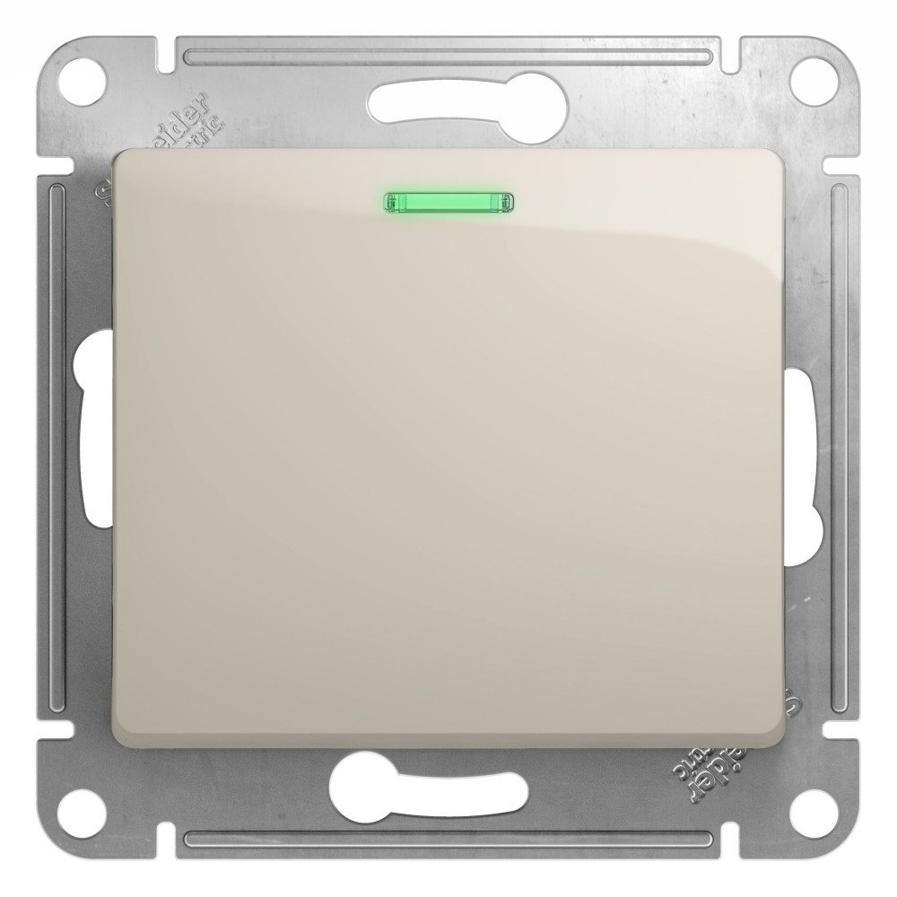 Переключатель молочный Systeme Electric Glossa 1-клавишный с подсветкой сх 6а10AX