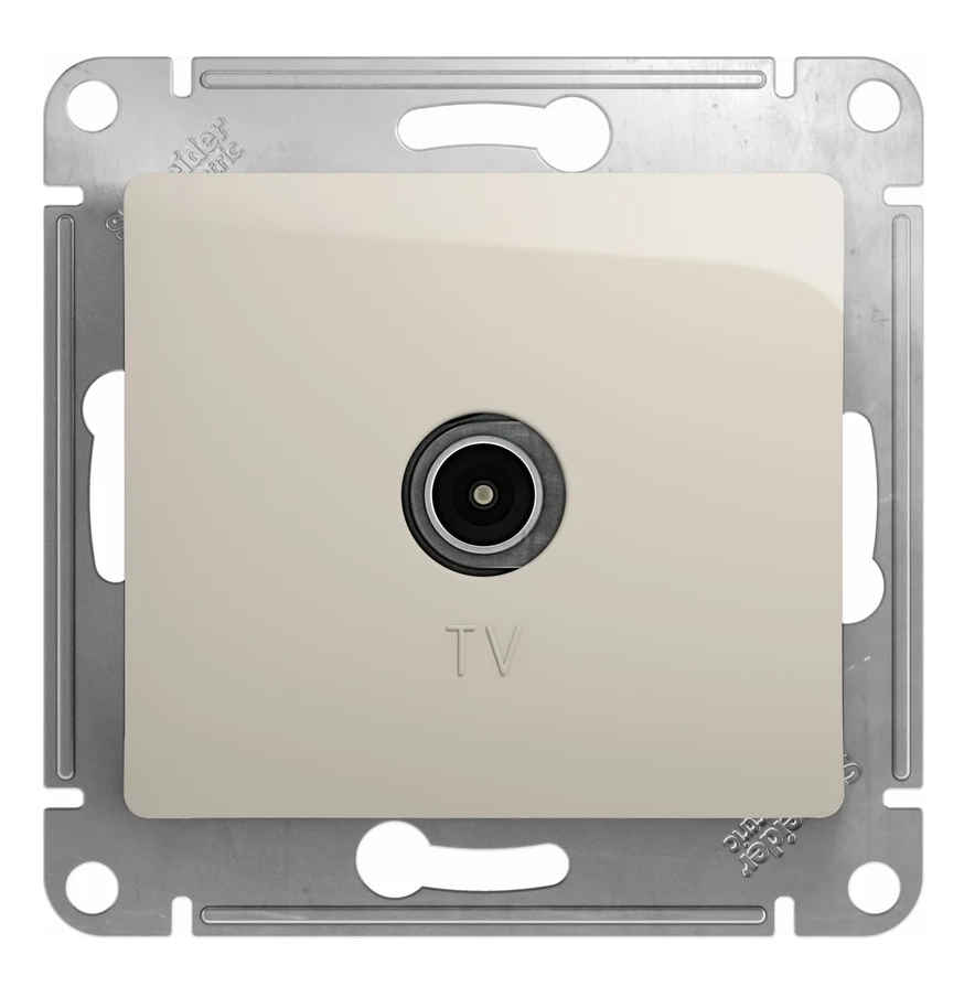 Розетка Systeme Electric Glossa Молочный TV коннектор