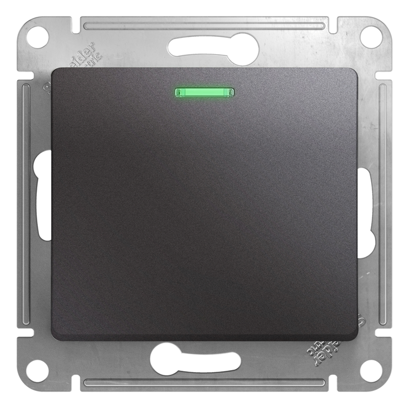 Переключатель проходной Systeme Electric 1-кл. СП Glossa 10А IP20 (сх. 6а) 10AX с подсветкой механизм графит SE GSL001363