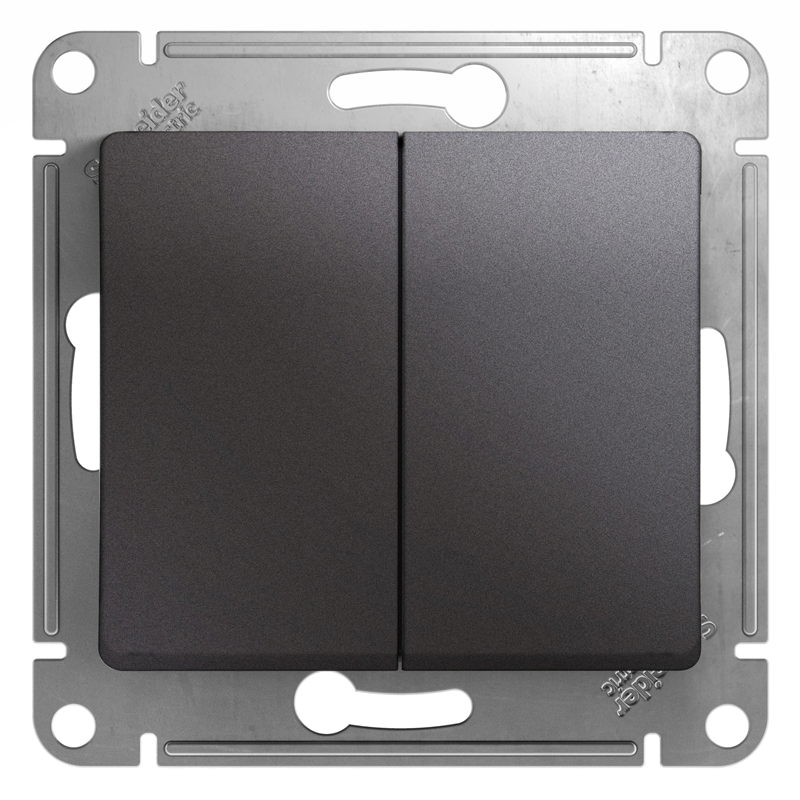 Переключатель проходной Systeme Electric 2-кл. СП Glossa 10А IP20 (сх. 6) 10AX механизм графит SE GSL001365
