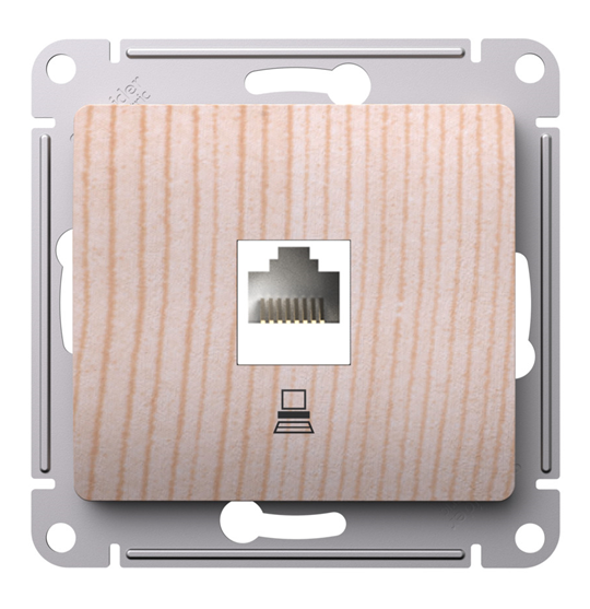 Розетка компьютерная Systeme Electric GLOSSA RJ45 кат.5Е, механизм, сосна