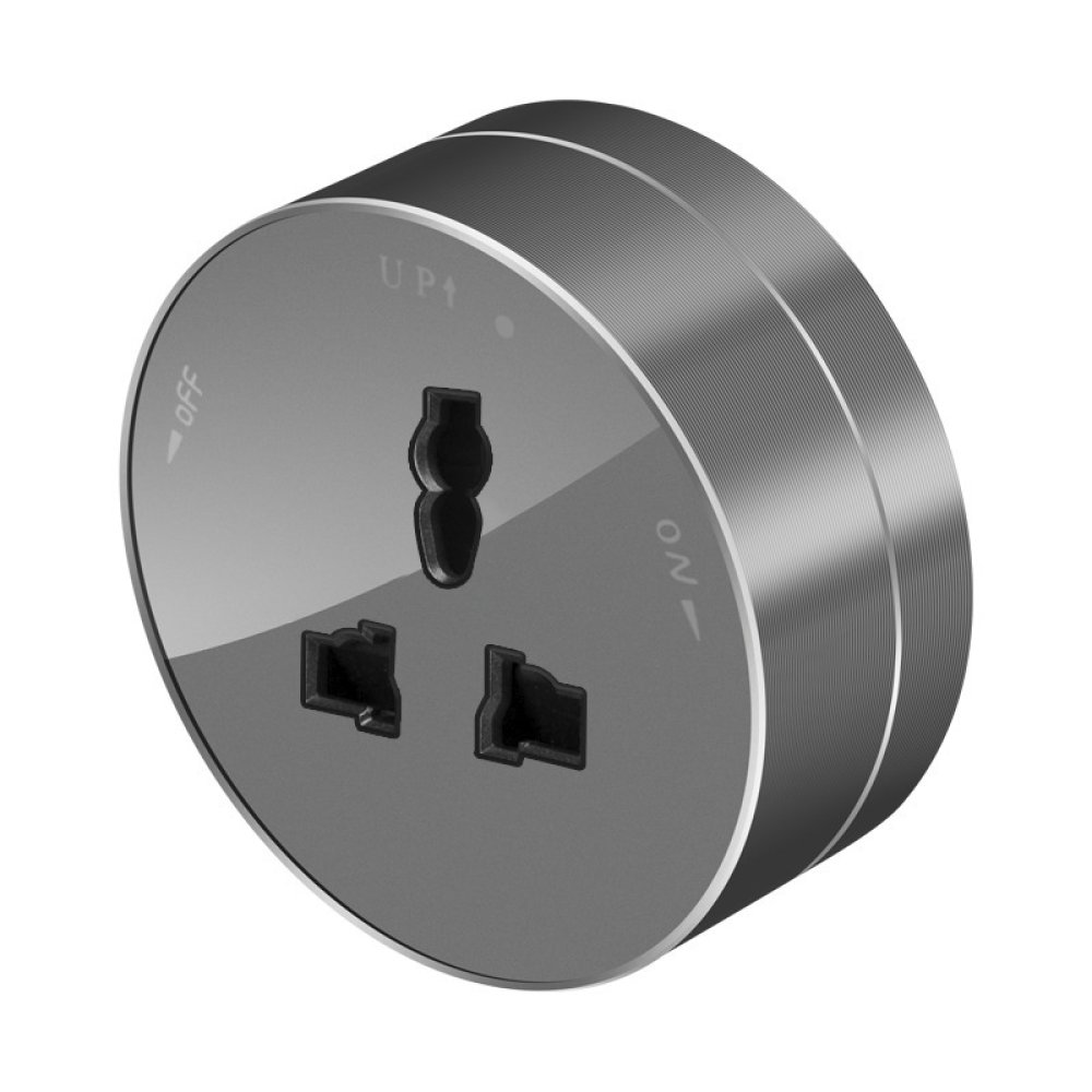 Розетка Systeme Electric MultiTrack универсальная круглая, 13А/250В, графит